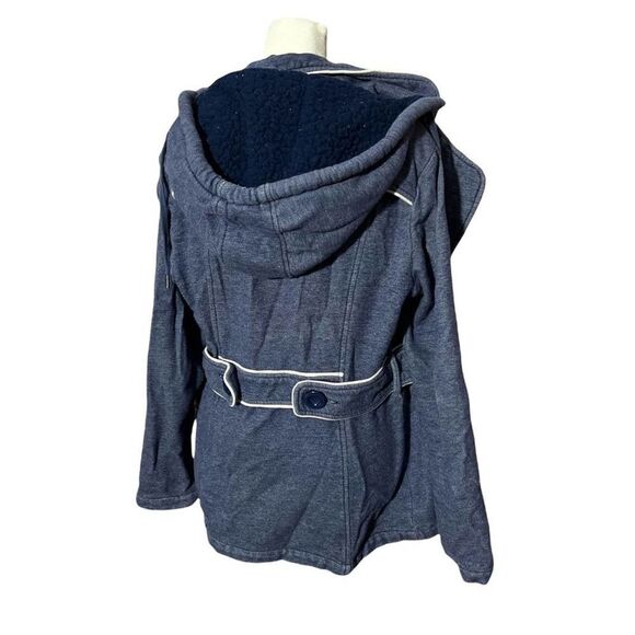 Wear Me Shape Me Love Me Roxy Hooded Button Up Jacket Blue Size Large - Picture 3 of 9